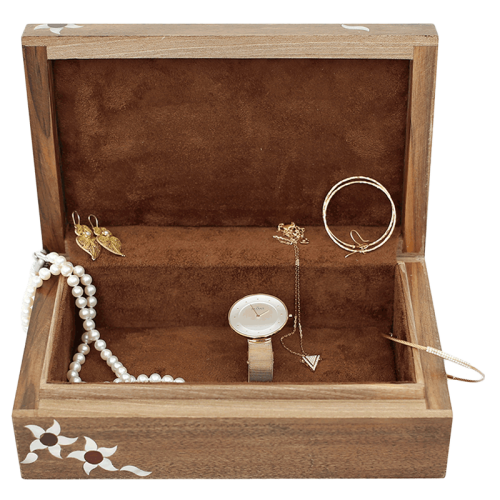صندوق مجوهرات خشب يدوي الصنع