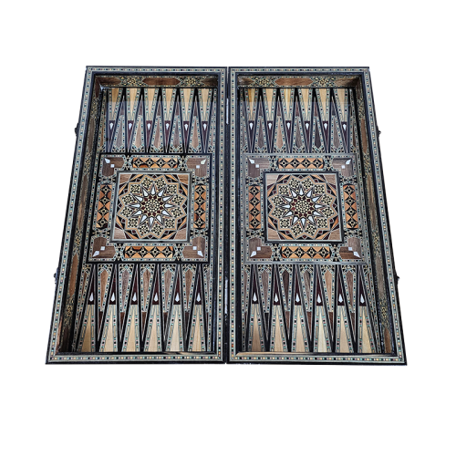 Syrian Handmade Mosaic Backgammon Board - Exquisite Craftsmanship